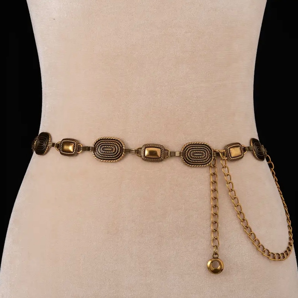 Tassel Chain Coin Belts Metal Waist Chains Belt Women Casual Fashion Accessories - Picture 2 of 3